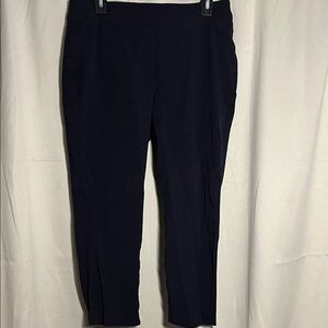 Spanx Navy Blue Capri Crop Pants Large Petite